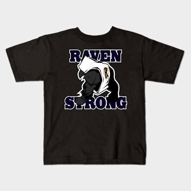 Raven Strong 1 Kids T-Shirt by Spikeani